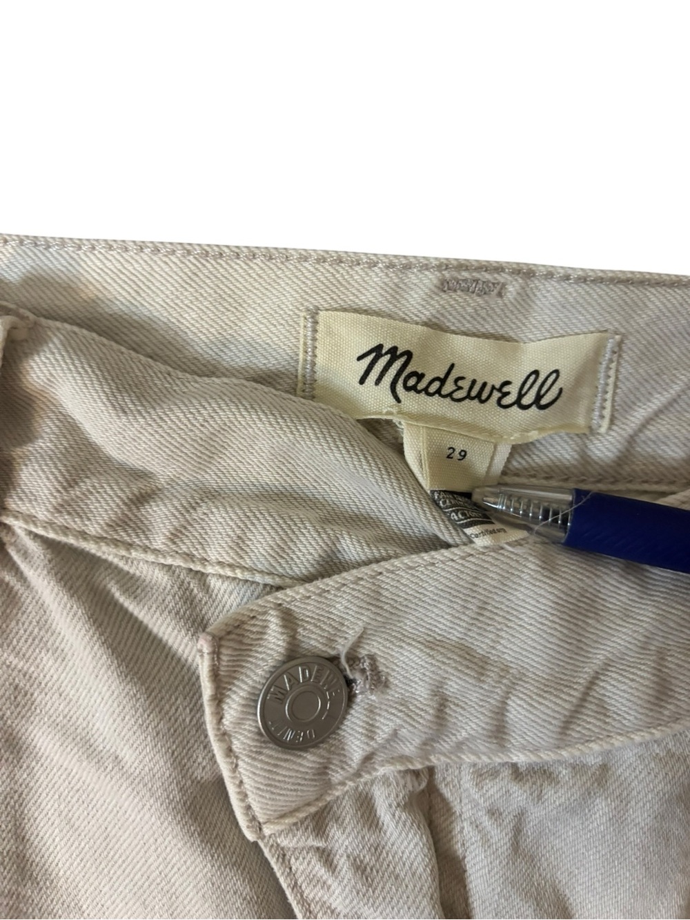 Madewell Off-White Raw-Hem Denim Mini Skirt - Picture 3 of 5